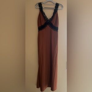 Abercrombie & Fitch Satin slip midi dress